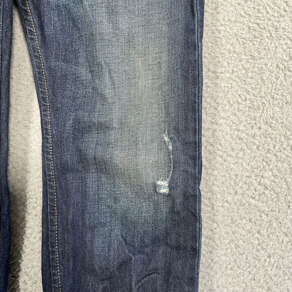 Diesel Jeans Mens 29x32 Blue Slim Tapered Darron Dark Wash Button Fly Stretch - Picture 3 of 12